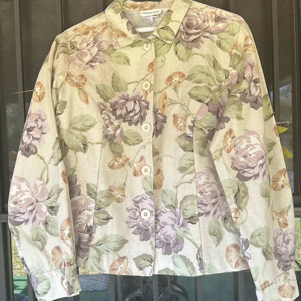Coldwater Creek Floral Embossed Women’s Jacket Size PM